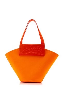 Christian Louboutin Loubishore Leather Tote Bag -Lady Fashion Store christian louboutin orange loubishore leather tote bag 3