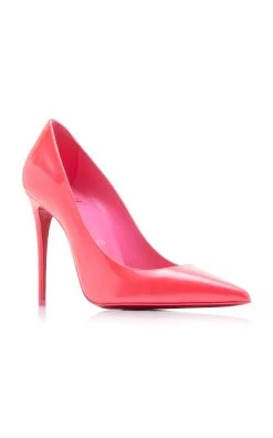 Christian Louboutin Kate 100mm Patent Leather Pumps -Lady Fashion Store christian louboutin pink kate 100 patent perle lining 3