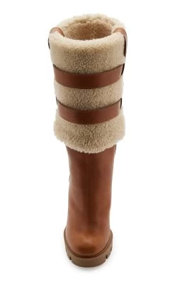 Christian Louboutin Brodeback 100mm Shearling Ankle Boots 7 Christian Louboutin Brodeback 100mm Shearling Ankle Boots -Lady Fashion Store christian louboutin tan brodeback lug 100 clf wax shearl lin shearl cuoio 1