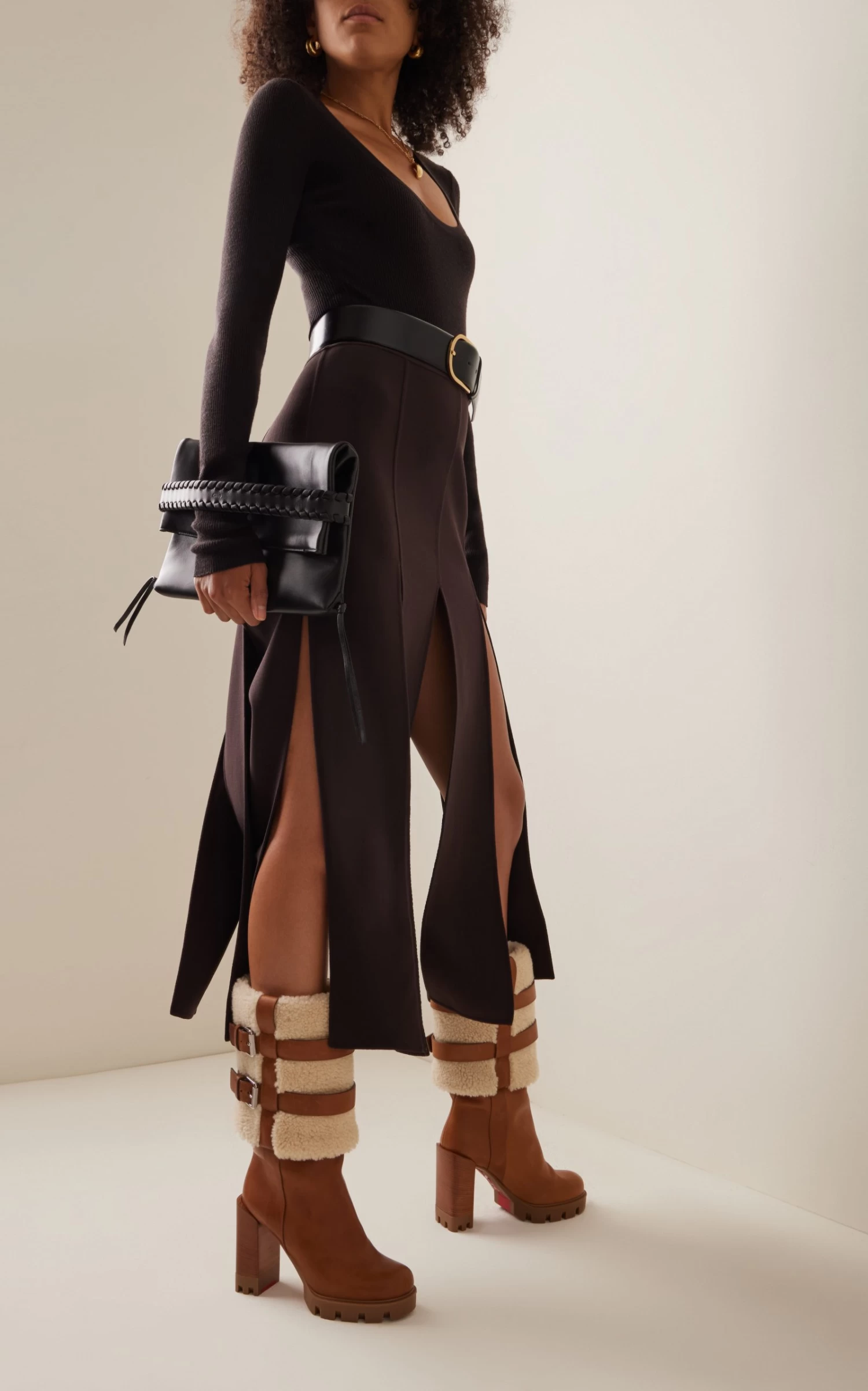 Christian Louboutin Brodeback 100mm Shearling Ankle Boots 3 Christian Louboutin Brodeback 100mm Shearling Ankle Boots