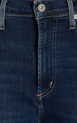 CITIZENS OF HUMANITY Isola Stretch Mid-Rise Cropped Straight-Leg Jeans -Lady Fashion Store citizens of humanity dark wash isola straight crop jean 2 3