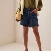 CITIZENS OF HUMANITY Marlow Organic Cotton Denim Mid-Rise Relaxed Shorts 2 CITIZENS OF HUMANITY Marlow Organic Cotton Denim Mid-Rise Relaxed Shorts -Lady Fashion Store citizens of humanity dark wash marlow long short 2