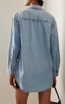 CITIZENS OF HUMANITY Kayla Denim Shirt -Lady Fashion Store citizens of humanity light wash kayla shirt 2