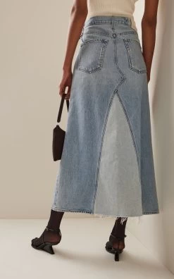 CITIZENS OF HUMANITY Park Rework Midi Skirt -Lady Fashion Store citizens of humanity light wash park rework skirt 2