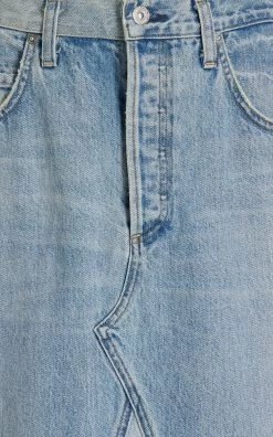 CITIZENS OF HUMANITY Park Rework Midi Skirt -Lady Fashion Store citizens of humanity light wash park rework skirt 3