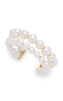 14K Gold-Plated Pearl Cuff -Lady Fashion Store completedworks white 14k gold plated pearl cuff 3