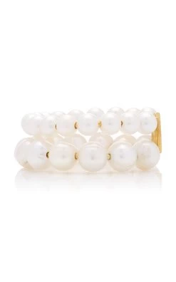 14K Gold-Plated Pearl Cuff -Lady Fashion Store completedworks white 14k gold plated pearl cuff 4
