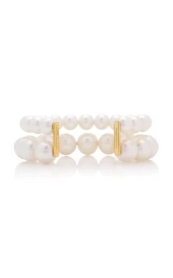 14K Gold-Plated Pearl Cuff -Lady Fashion Store completedworks white 14k gold plated pearl cuff 5