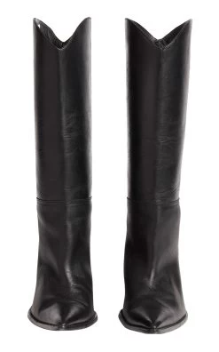 Coperni Bridge Leather Cowboy Boots -Lady Fashion Store coperni black bridge leather cowboy boots 3