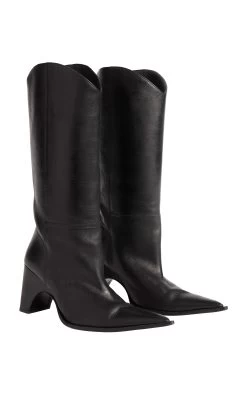Coperni Bridge Leather Cowboy Boots -Lady Fashion Store coperni black bridge leather cowboy boots 4