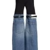Coperni Hybrid Flared Pants -Lady Fashion Store coperni blue hybrid flared pants