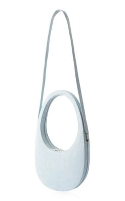 Coperni Swipe Denim Crossbody Bag -Lady Fashion Store coperni light wash swipe denim crossbody bag 2
