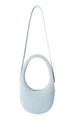 Coperni Swipe Denim Crossbody Bag -Lady Fashion Store coperni light wash swipe denim crossbody bag 4