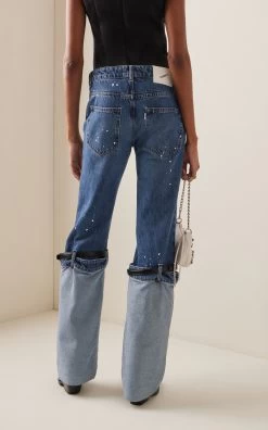 Coperni Hybrid Belted Jeans 11 Coperni Hybrid Belted Jeans -Lady Fashion Store coperni medium wash hybrid denim pants 2