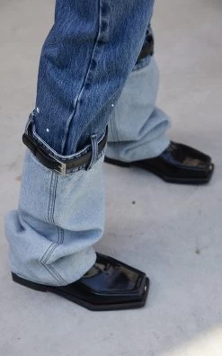 Coperni Hybrid Belted Jeans 12 Coperni Hybrid Belted Jeans -Lady Fashion Store coperni medium wash hybrid denim pants 3