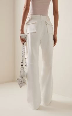 Coperni Wide-Leg Cargo Pants -Lady Fashion Store coperni white wide leg cargo pants 2