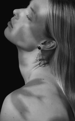 Loop Sterling Silver & Onyx Earrings -Lady Fashion Store corali silver loop sterling silver onyx earrings 2