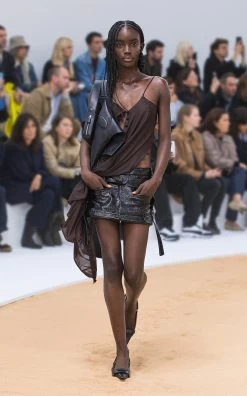 COURREGES Racer Vinyl Skirt -Lady Fashion Store courreges black racer vinyl skirt 3