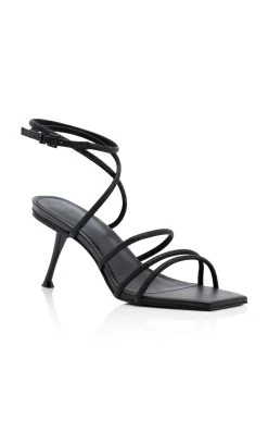 Cult Gaia Isa Crystal Lace-Up Sandals -Lady Fashion Store cult gaia black isa sandal 3