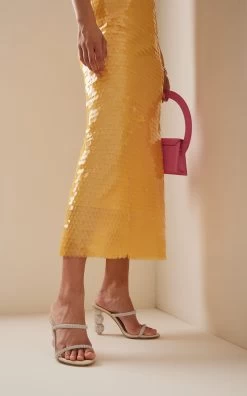 Cult Gaia Envi Rhinestone-Embellished Sandals -Lady Fashion Store cult gaia white envi sandal 1