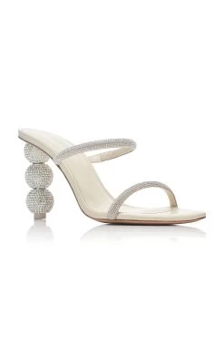 Cult Gaia Envi Rhinestone-Embellished Sandals -Lady Fashion Store cult gaia white envi sandal 4