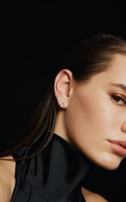 Allure Mismatched 18k Yellow Gold Diamond Earrings 13 Allure Mismatched 18k Yellow Gold Diamond Earrings -Lady Fashion Store danielle marks gold 18k yellow gold allure stud and thread mismatches earrings 4