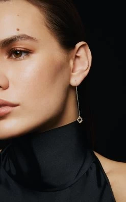 Allure Mismatched 18k Yellow Gold Diamond Earrings 14 Allure Mismatched 18k Yellow Gold Diamond Earrings -Lady Fashion Store danielle marks gold 18k yellow gold allure stud and thread mismatches earrings 5