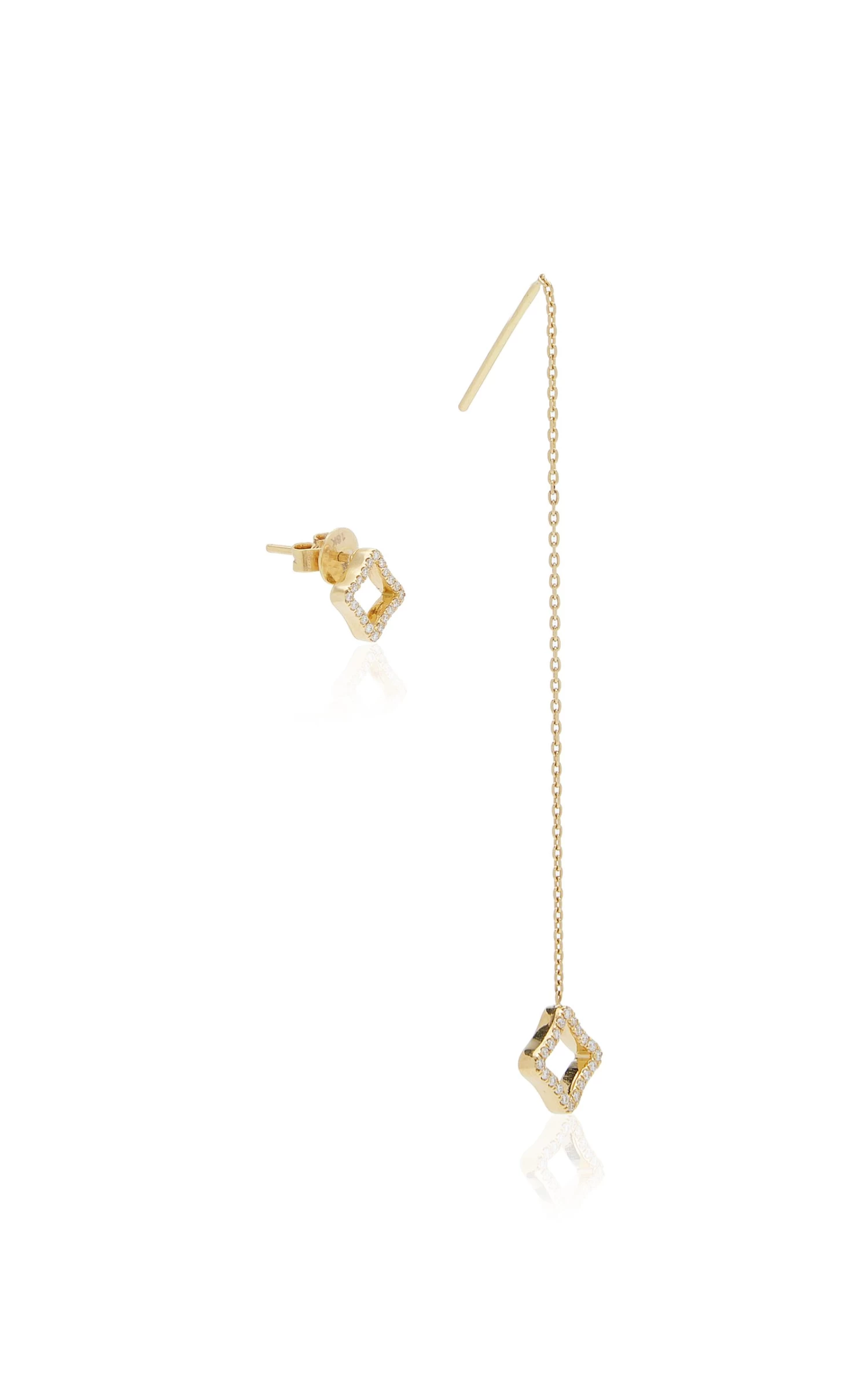 Allure Mismatched 18k Yellow Gold Diamond Earrings 9 Allure Mismatched 18k Yellow Gold Diamond Earrings - Image 7