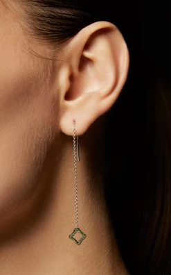 18K White Gold And Tsavorite Allure Threader Earrings