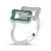 18K White Gold Diamond And Tsavorite Intertwined Ring 1 18K White Gold Diamond And Tsavorite Intertwined Ring -Lady Fashion Store danielle marks multi intertwined ring