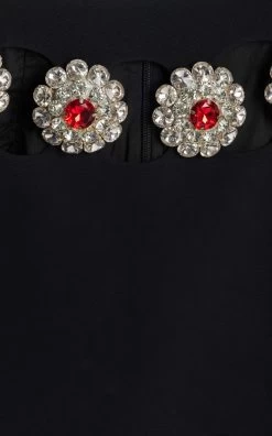 Crystal-Embellished Cutout Mini Skirt -Lady Fashion Store david koma black crystal embellished cutout mini skirt 4