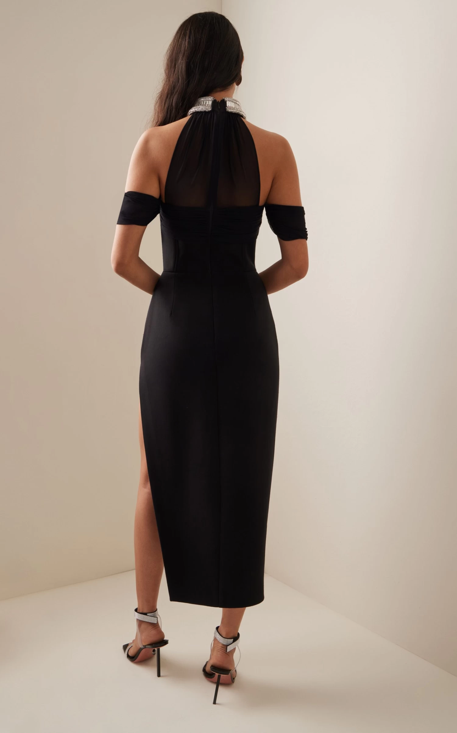 Crystal-Embellished Cady Midi Dress 5 Crystal-Embellished Cady Midi Dress - Image 3