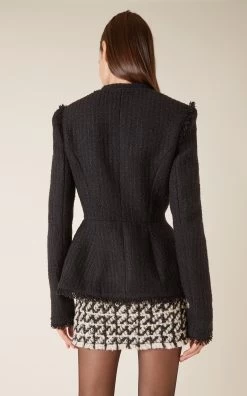 Tweed Single-Breasted Peplum Jacket 9 Tweed Single-Breasted Peplum Jacket -Lady Fashion Store del core black tweed single breasted peplum jacket 2