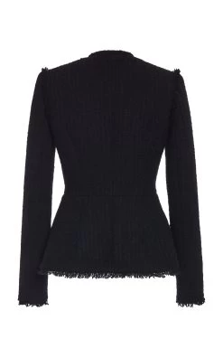 Tweed Single-Breasted Peplum Jacket 10 Tweed Single-Breasted Peplum Jacket -Lady Fashion Store del core black tweed single breasted peplum jacket 3