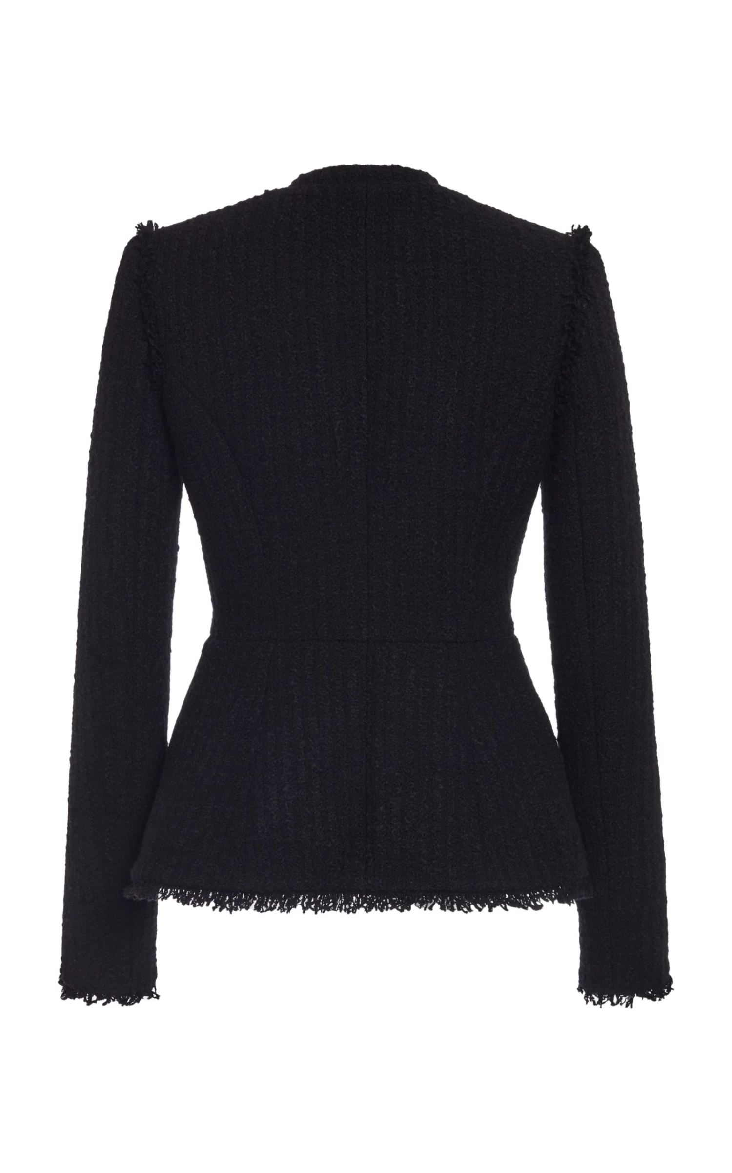 Tweed Single-Breasted Peplum Jacket 6 Tweed Single-Breasted Peplum Jacket - Image 4