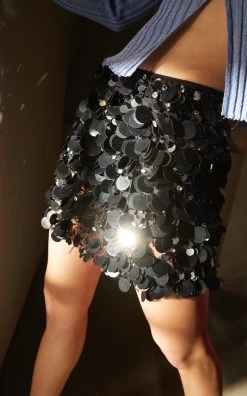 Exclusive Embroidered Tulle Mini Skirt -Lady Fashion Store des phemmes black embroidered tulle mini skirt 3