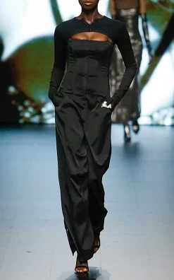 Dolce & Gabbana Corsetted Stretch Satin Jumpsuit