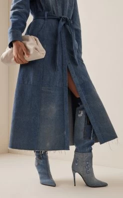 Dolce & Gabbana Patchwork Denim Knee Boots