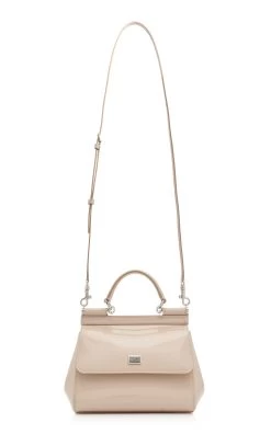 Dolce & Gabbana Shiny Leather Top Handle Bag -Lady Fashion Store dolce gabbana neutral vitello lucido 2
