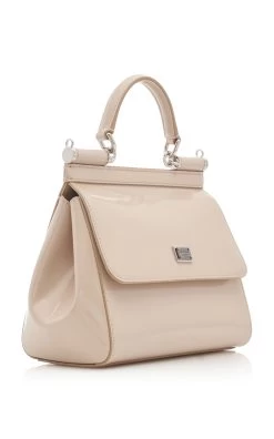Dolce & Gabbana Shiny Leather Top Handle Bag -Lady Fashion Store dolce gabbana neutral vitello lucido 3