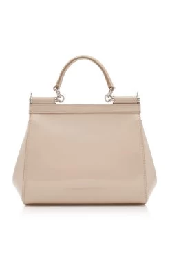 Dolce & Gabbana Shiny Leather Top Handle Bag -Lady Fashion Store dolce gabbana neutral vitello lucido 4