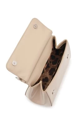 Dolce & Gabbana Shiny Leather Top Handle Bag -Lady Fashion Store dolce gabbana neutral vitello lucido 5