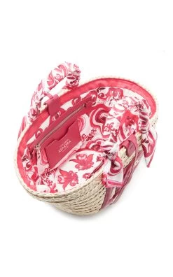 Dolce & Gabbana Large Kendra Raffia Tote Bag 11 Dolce & Gabbana Large Kendra Raffia Tote Bag -Lady Fashion Store dolce gabbana pink large kendra raffia tote 4