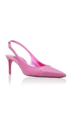 Dolce & Gabbana Lollo Crystal-Embellished Slingback Pumps 9 Dolce & Gabbana Lollo Crystal-Embellished Slingback Pumps -Lady Fashion Store dolce gabbana pink lollo slingback 3