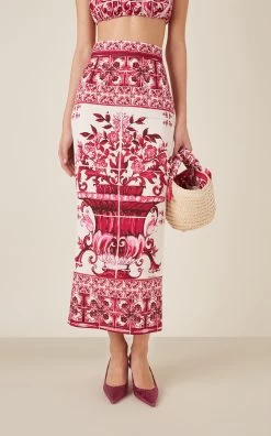Dolce & Gabbana Silk Midi Skirt 7 Dolce & Gabbana Silk Midi Skirt -Lady Fashion Store dolce gabbana print skirt 1