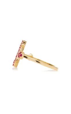 Cross Your Fingers 14K Yellow Gold Ruby Ring -Lady Fashion Store dru jewelry red ruby cross your fingers ring 2