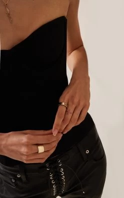 Cross Your Fingers 14K Yellow Gold Ruby Ring