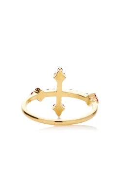 Cross Your Fingers 14K Yellow Gold Ruby Ring -Lady Fashion Store dru jewelry red ruby cross your fingers ring 3