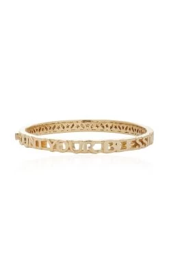Half And Half 14K Yellow Gold Diamond Bangle -Lady Fashion Store eden presley gold 14k yellow diamond half and half bangle 2