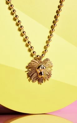 Roar Lion 14K Yellow Gold Locket Pendant
